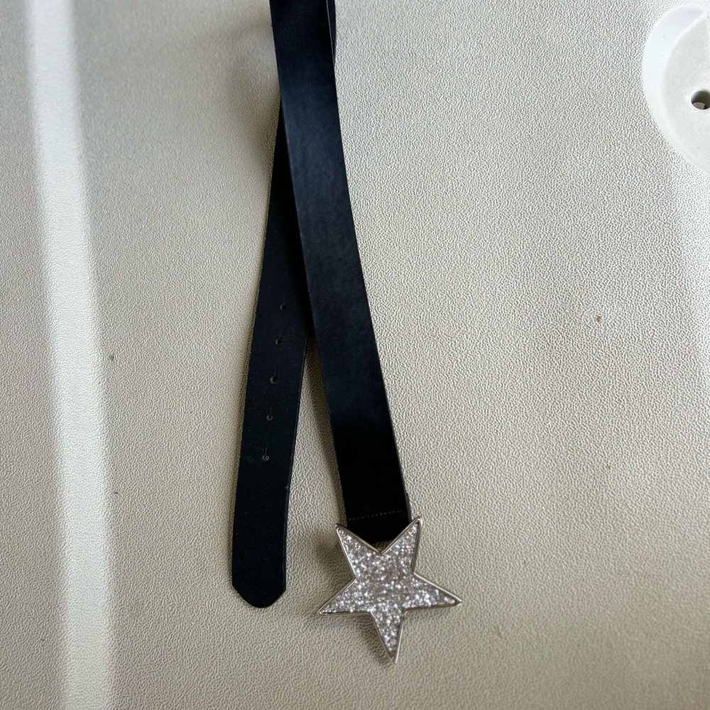 Hot Topic Black Belt with Silver Star Buckle